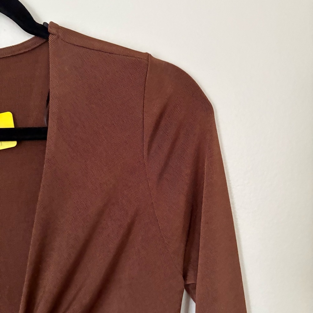 Forever 21 Brown Long Sleeve Dress Size Medium - Picture 4 of 13